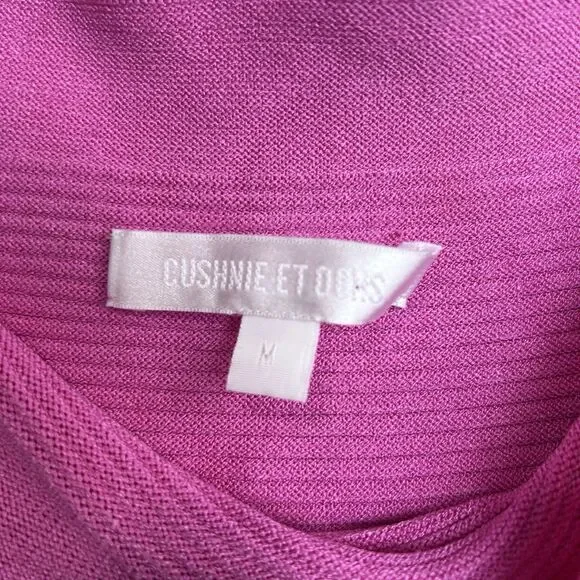 Cushnie et Ochs Pink Ribbed Knit Slash Slit Skirt Size Medium Womens Midi Pullon - Picture 5 of 7